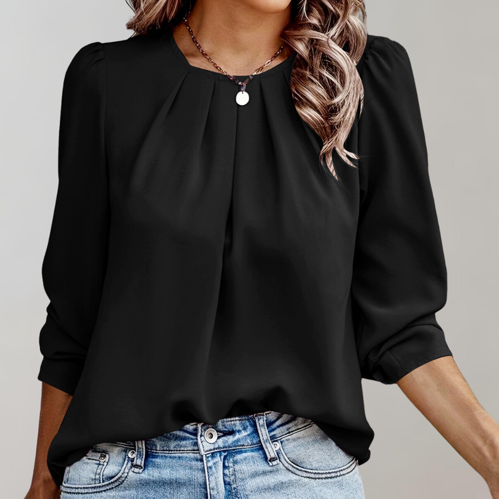 Ava | Women's Pleated Blouse-The Yellow Prime