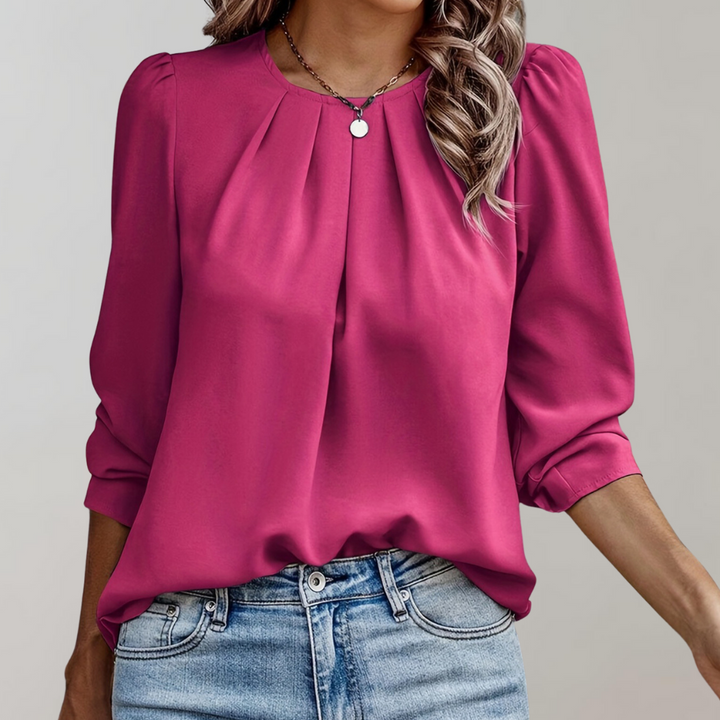 Ava | Women's Pleated Blouse-The Yellow Prime