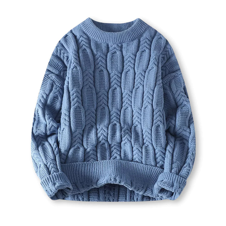 Men's Chunky Cable Knit Sweater for Winter Warmth