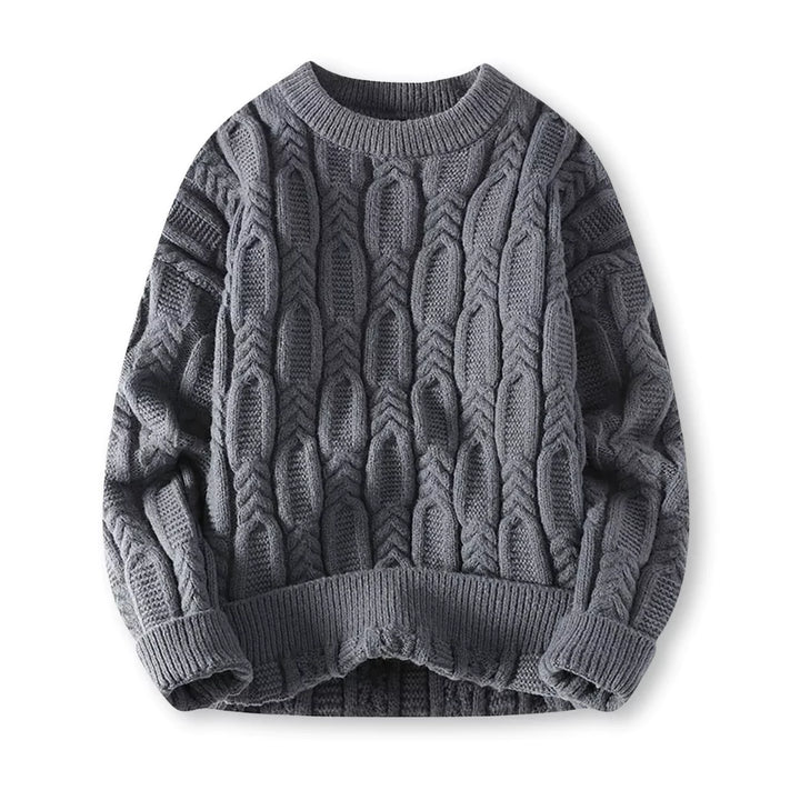 Men's Chunky Cable Knit Sweater for Winter Warmth