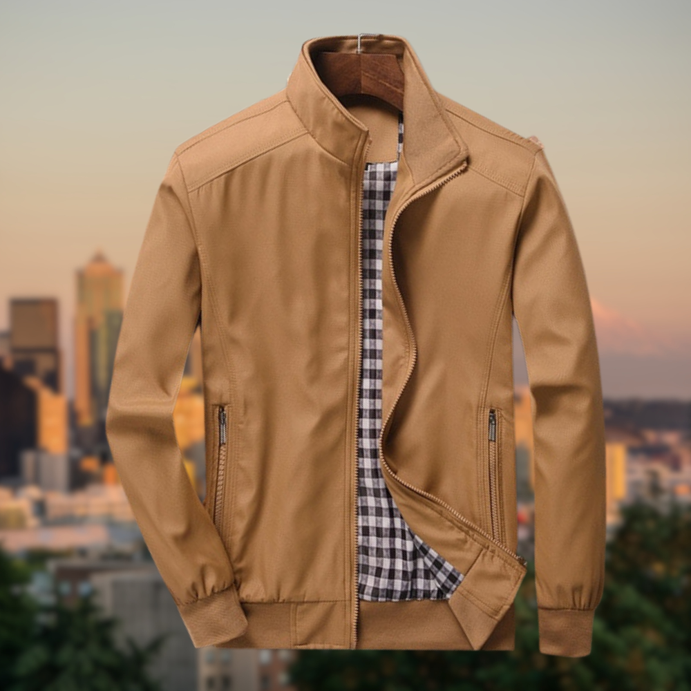 Men's Lightweight Casual Jacket with Stand Collar
