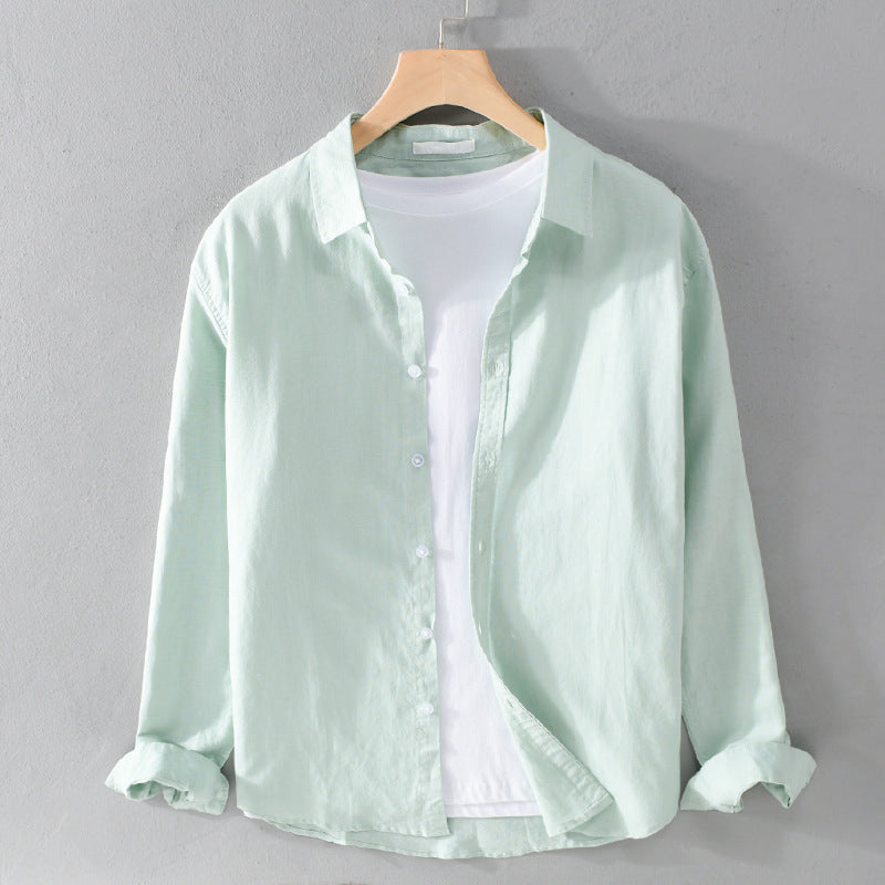 Men's Elegant Linen Shirt-The Yellow Prime
