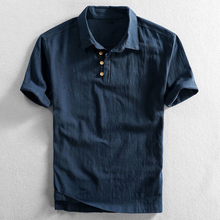 Malcolm | Men's Casual Linen Short Sleeve Polo Shirt