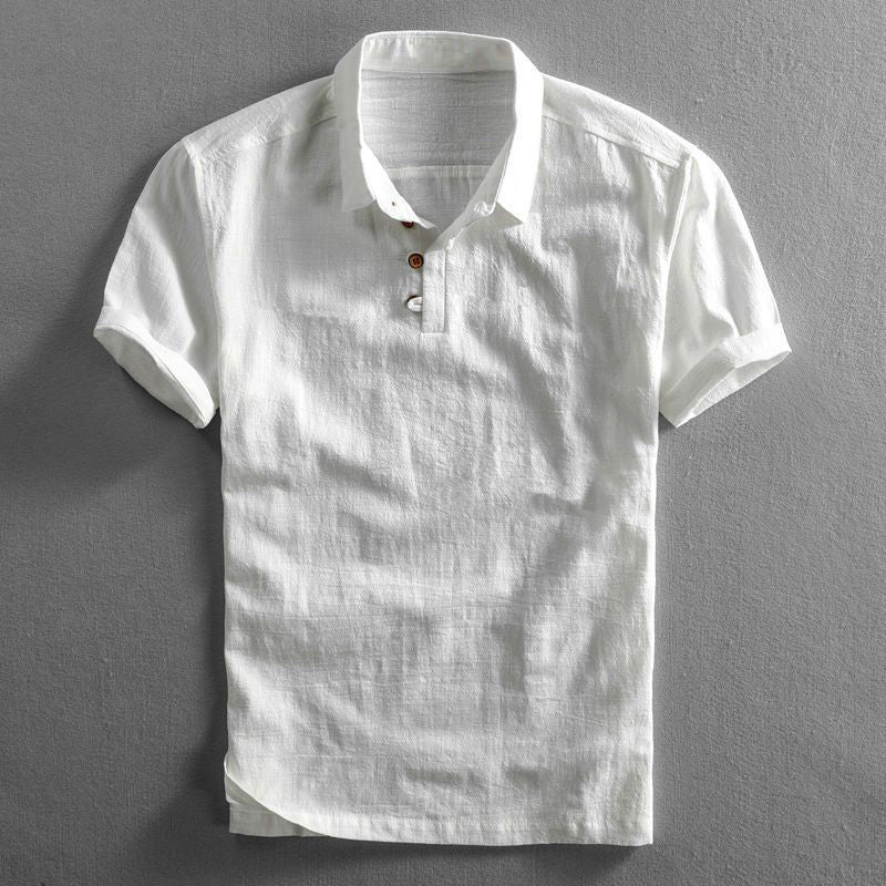 Malcolm | Men's Casual Linen Short Sleeve Polo Shirt