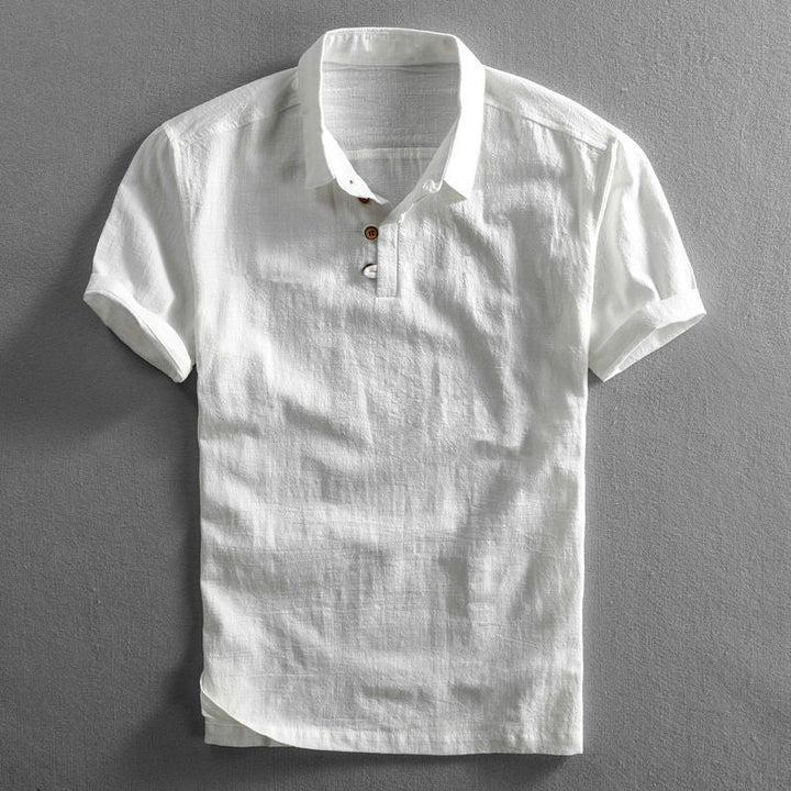 Malcolm | Men's Casual Linen Short Sleeve Polo Shirt
