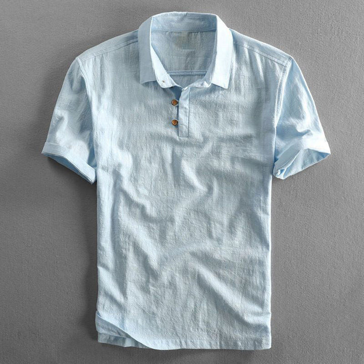 Malcolm | Men's Casual Linen Short Sleeve Polo Shirt