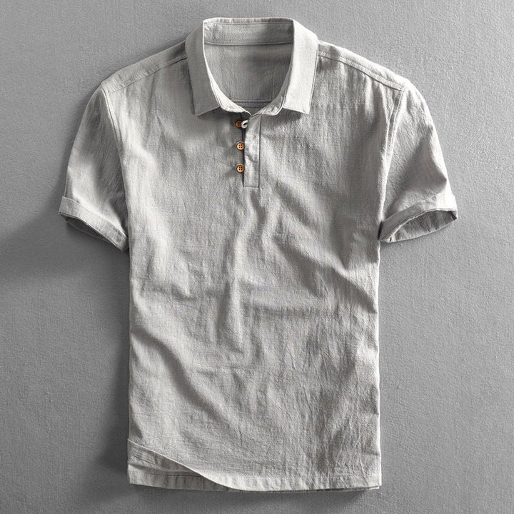 Malcolm | Men's Casual Linen Short Sleeve Polo Shirt
