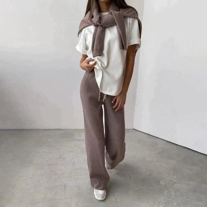 Women's Cozy Cashmere Loungewear Set – Soft Relaxed Fit for Home-The Yellow Prime