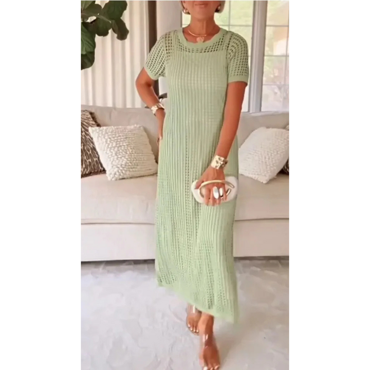 Bethany | Women's Cut-Out Long Maxi Dress with Free Inner Dress-The Yellow Prime
