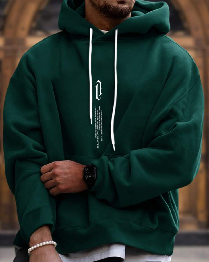 Men's Oversized Cozy Hoodie - Relaxed Fit, Cotton Blend