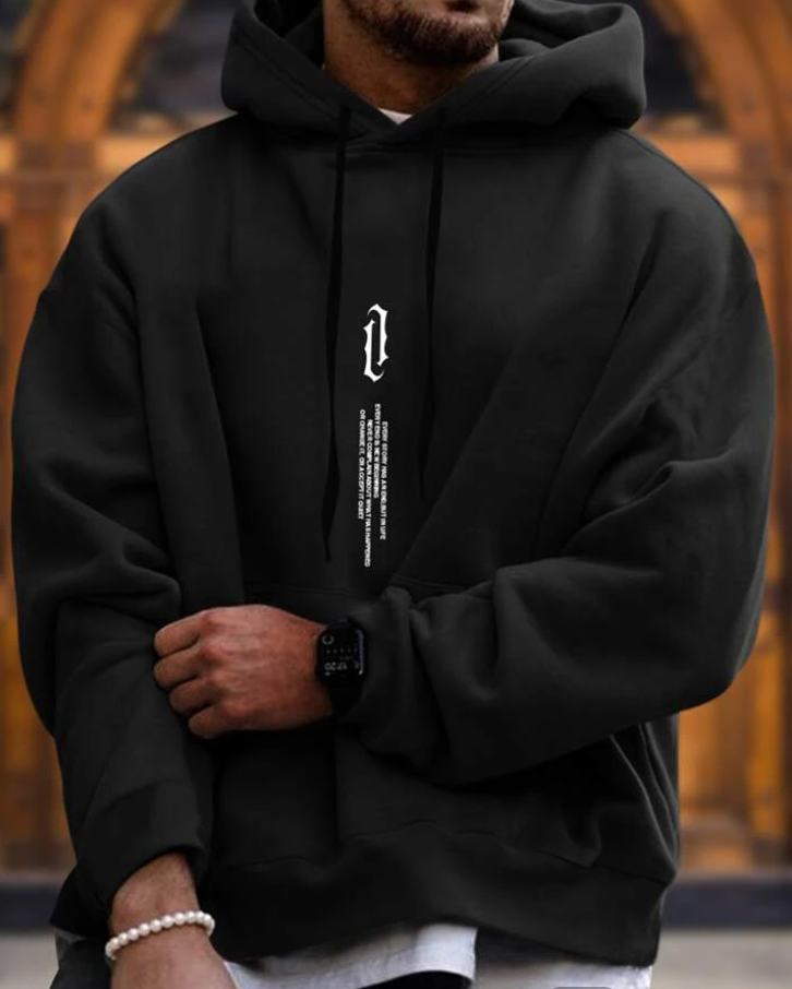 Men's Oversized Cozy Hoodie - Relaxed Fit, Cotton Blend