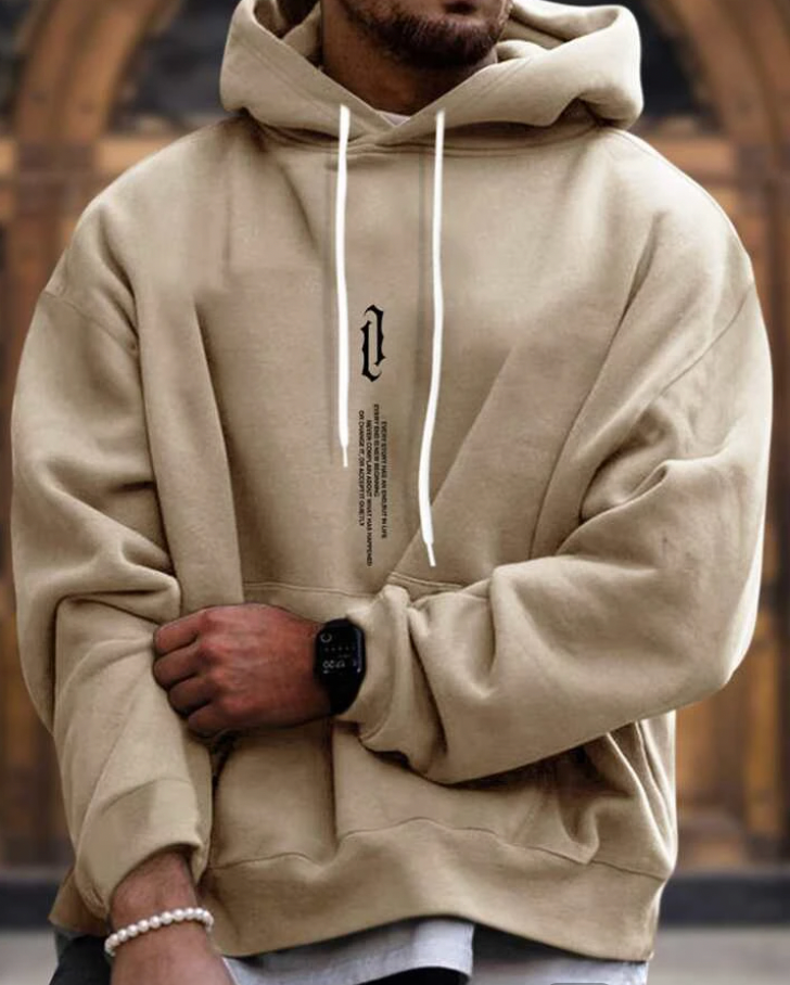 Men's Oversized Cozy Hoodie - Relaxed Fit, Cotton Blend