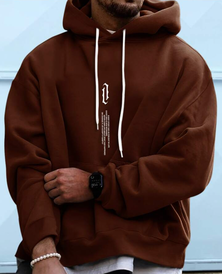 Men's Oversized Cozy Hoodie - Relaxed Fit, Cotton Blend