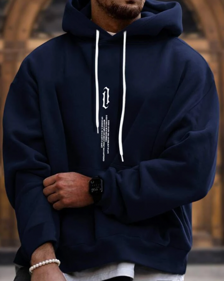 Men's Oversized Cozy Hoodie - Relaxed Fit, Cotton Blend