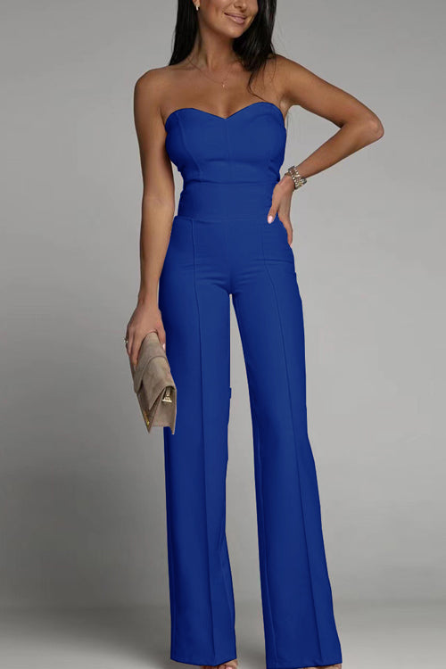 Women's Breathable Off-Shoulder Jumpsuit in Cotton Blend for Events-The Yellow Prime