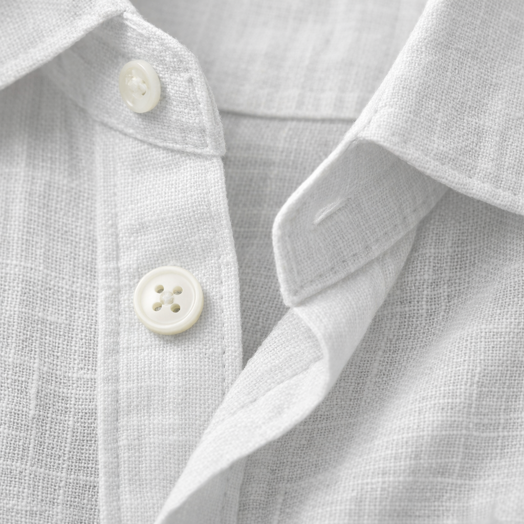 Men's Linen Summer Button-Down Shirt with Roll-Up Sleeves-The Yellow Prime