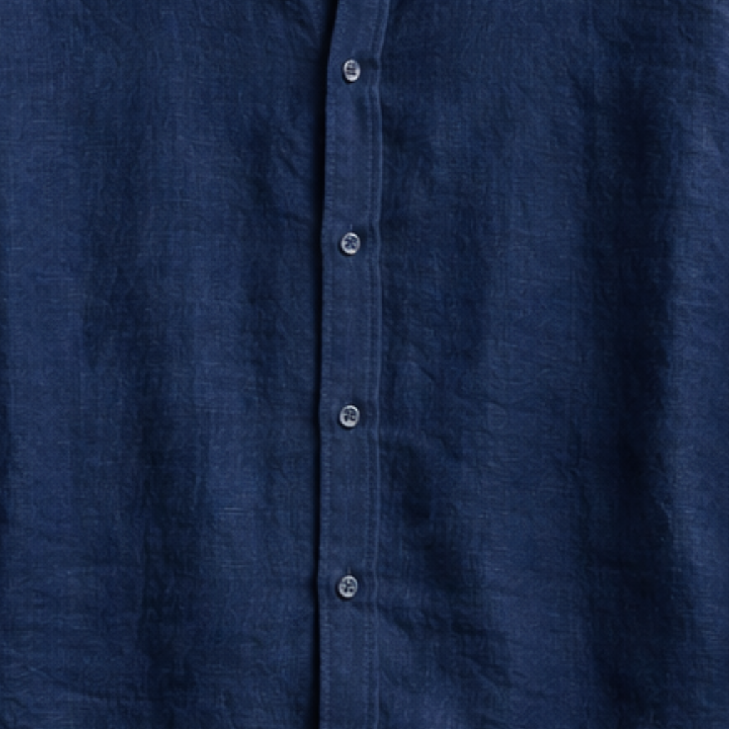 Men's Linen Summer Button-Down Shirt with Roll-Up Sleeves-The Yellow Prime