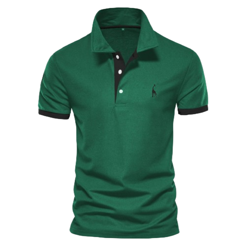 Men's Collared Button Placket Polo Shirt-The Yellow Prime