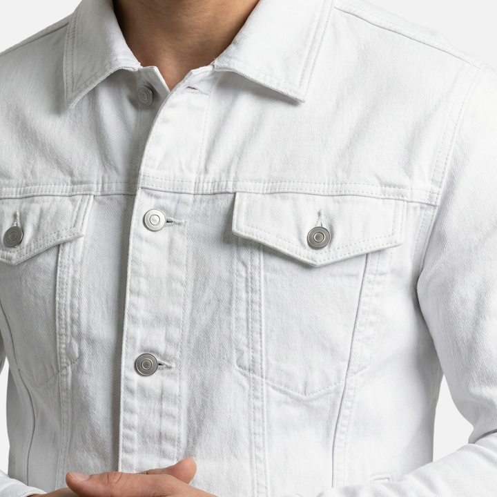 Men's Denim Jacket with Flap Chest Pockets for Stylish Comfort
