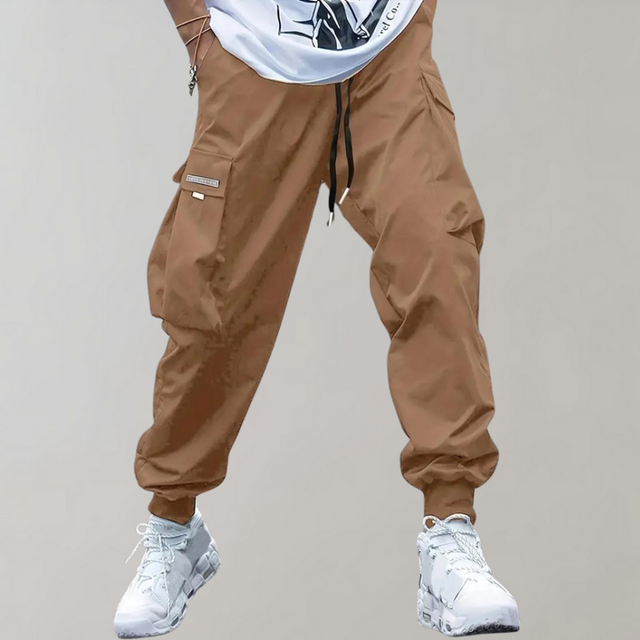 Men's Relaxed Fit Black Cargo Pants, Breathable Casual Trousers-The Yellow Prime
