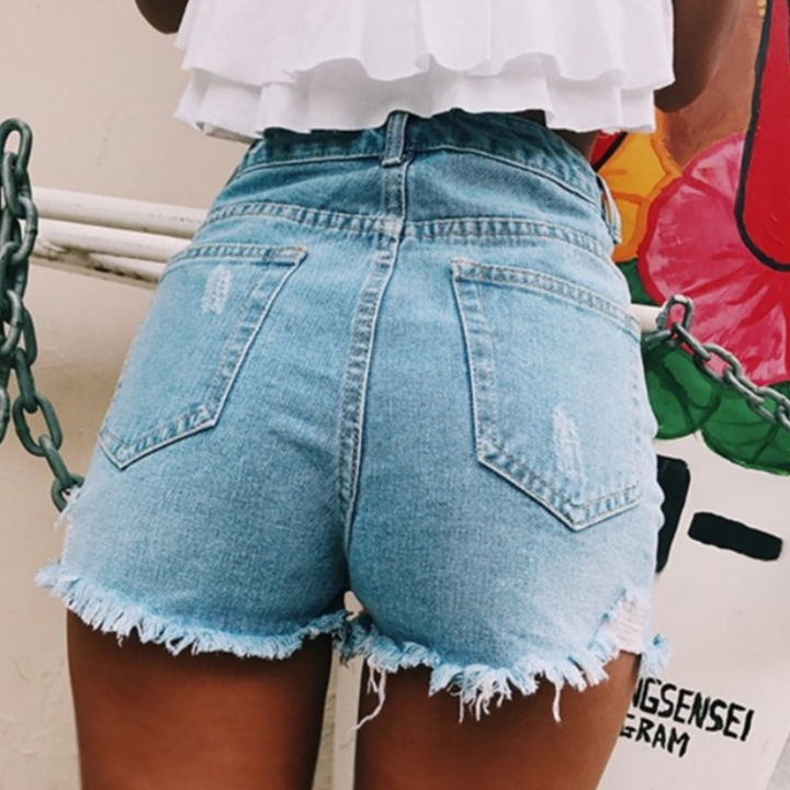 Sophia | Women's Fashionable Denim Shorts-The Yellow Prime