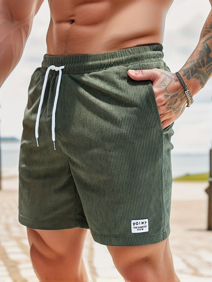 Men's Casual Cord Shorts with Drawstring for Comfort and Style-The Yellow Prime