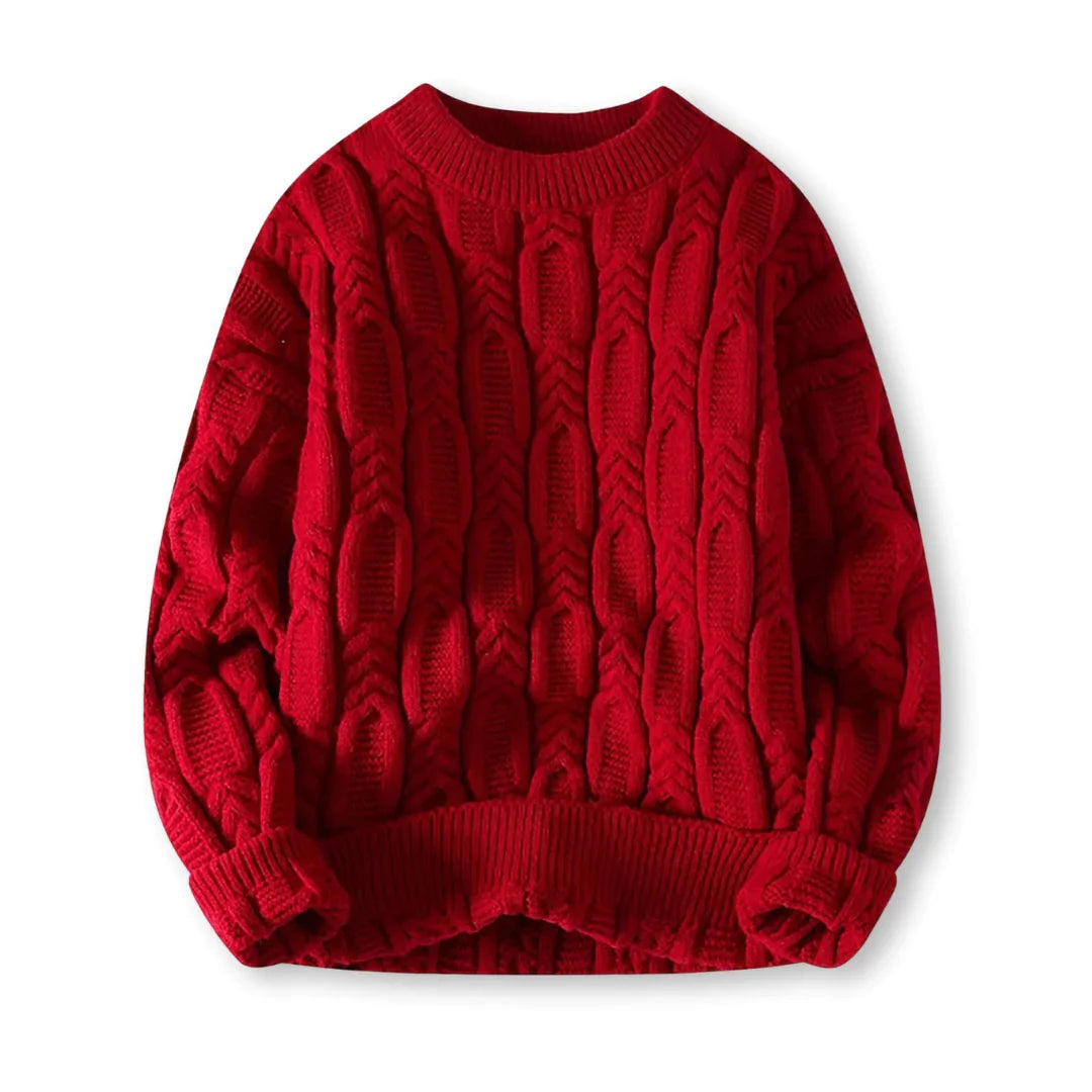 Men's Chunky Cable Knit Sweater for Winter Warmth