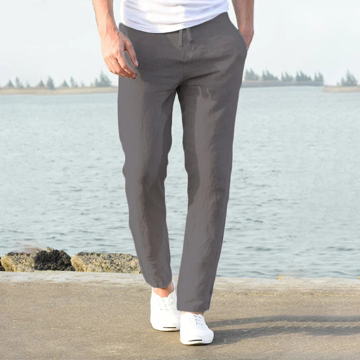 Caleb | Relaxed Fit Linen Blend Men's Pants-The Yellow Prime