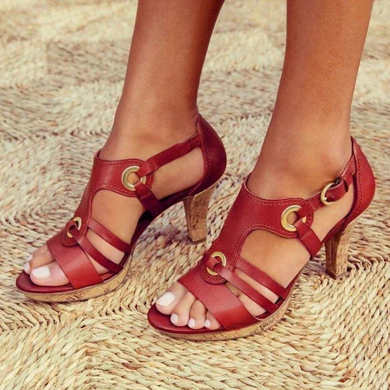 Carissa | Women's Structured Ankle Strap Sandals-The Yellow Prime