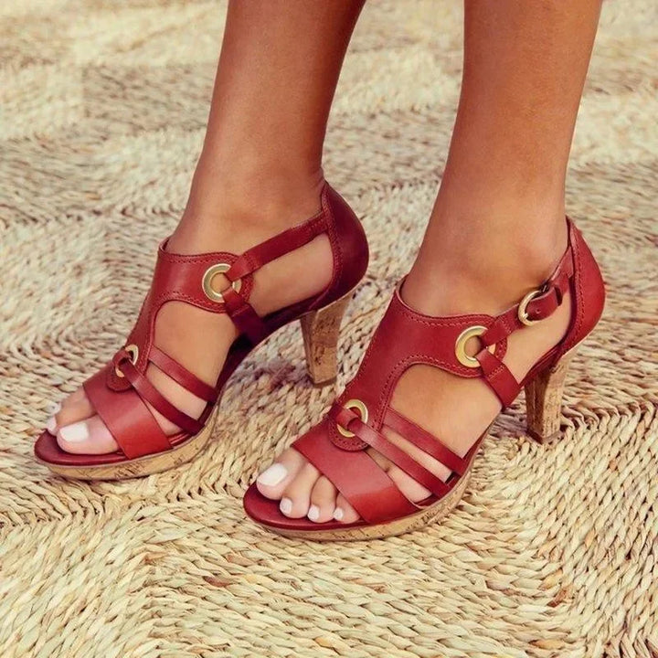 Carissa | Women's Structured Ankle Strap Sandals-The Yellow Prime