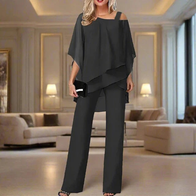 Women's Elegant Chiffon Outfit for Special Occasions-The Yellow Prime