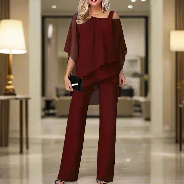 Women's Elegant Chiffon Outfit for Special Occasions-The Yellow Prime
