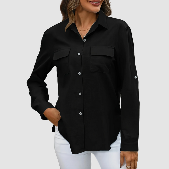 Celest | Women's Elegant Pocket Blouse-The Yellow Prime