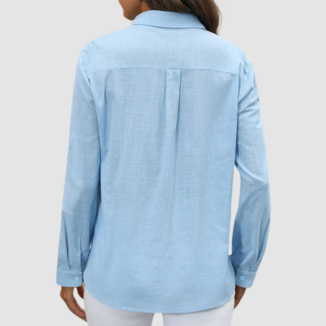 Celest | Women's Elegant Pocket Blouse-The Yellow Prime