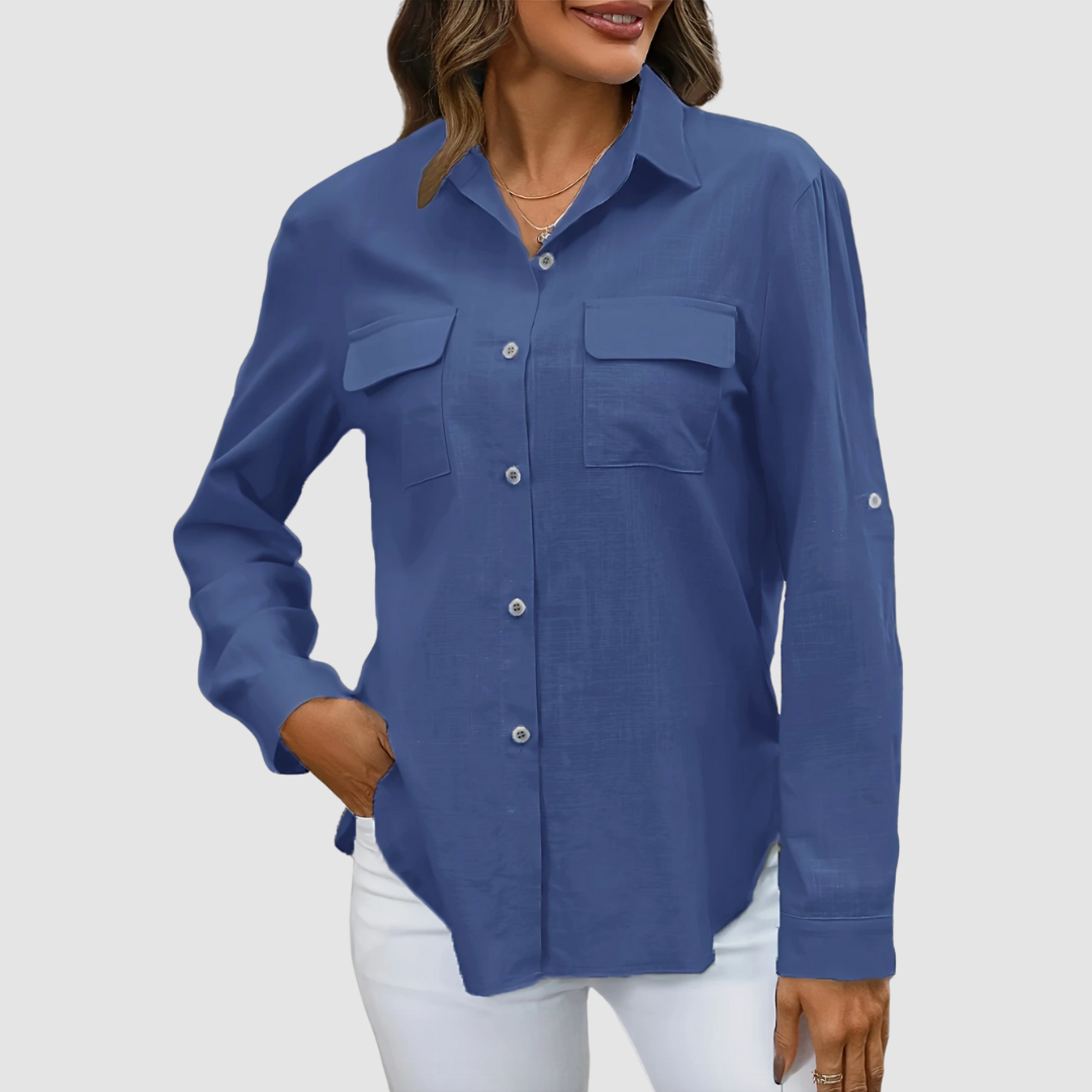 Celest | Women's Elegant Pocket Blouse-The Yellow Prime