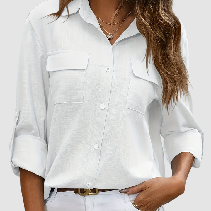 Celest | Women's Elegant Pocket Blouse-The Yellow Prime