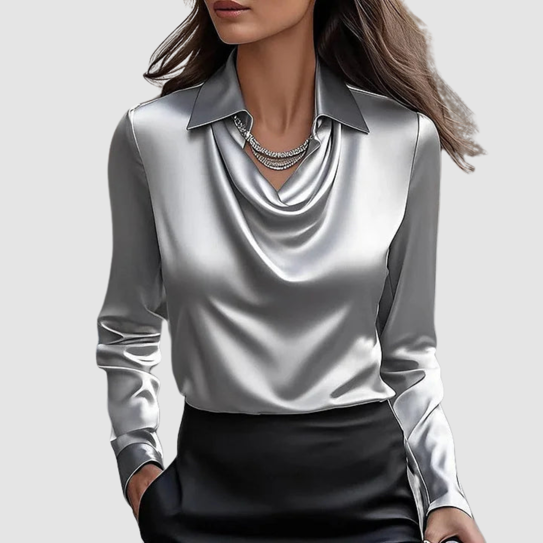 Celestine | Women's Elegant Satin Blouse-The Yellow Prime