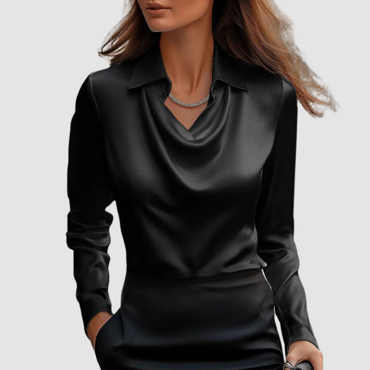Celestine | Women's Elegant Satin Blouse-The Yellow Prime
