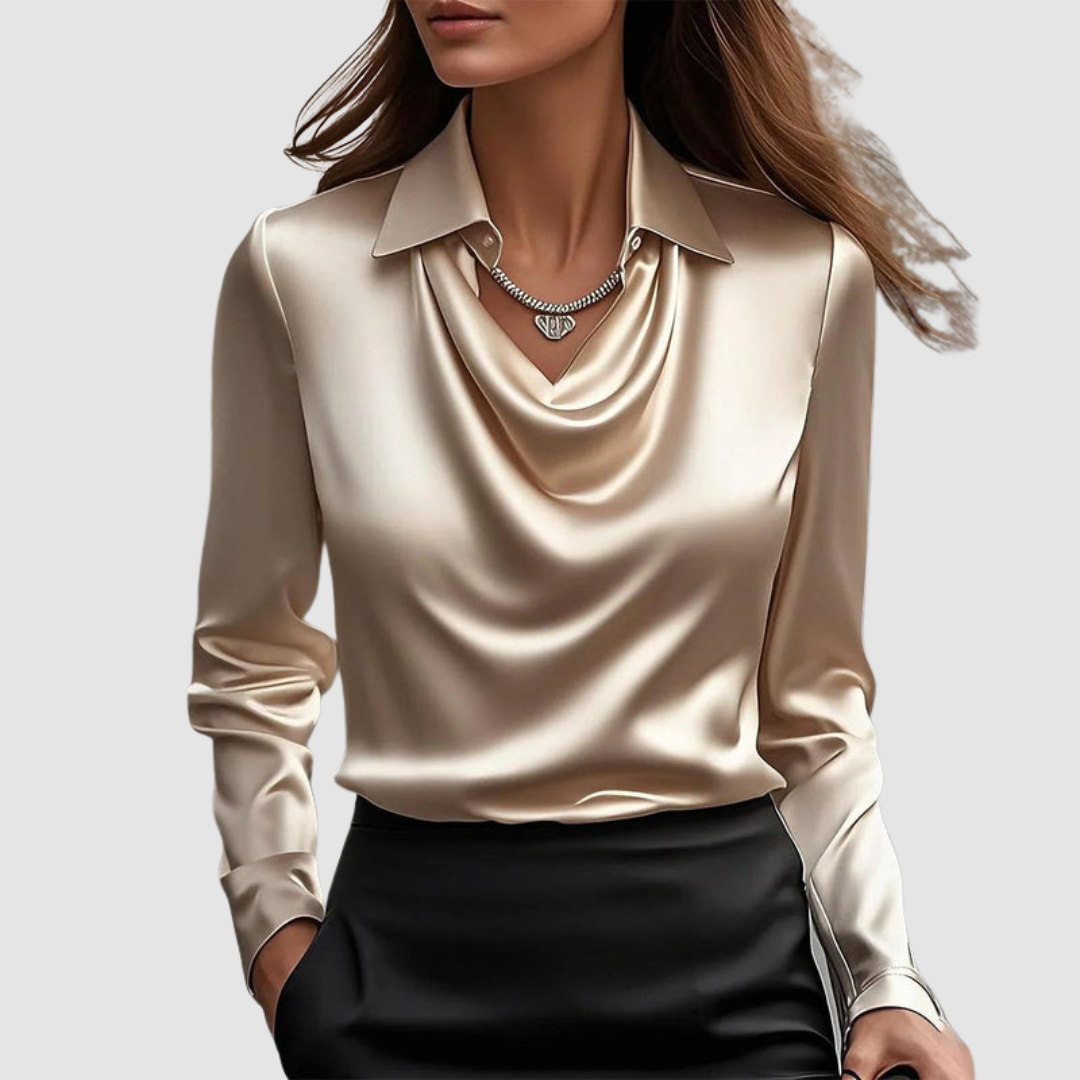 Celestine | Women's Elegant Satin Blouse-The Yellow Prime