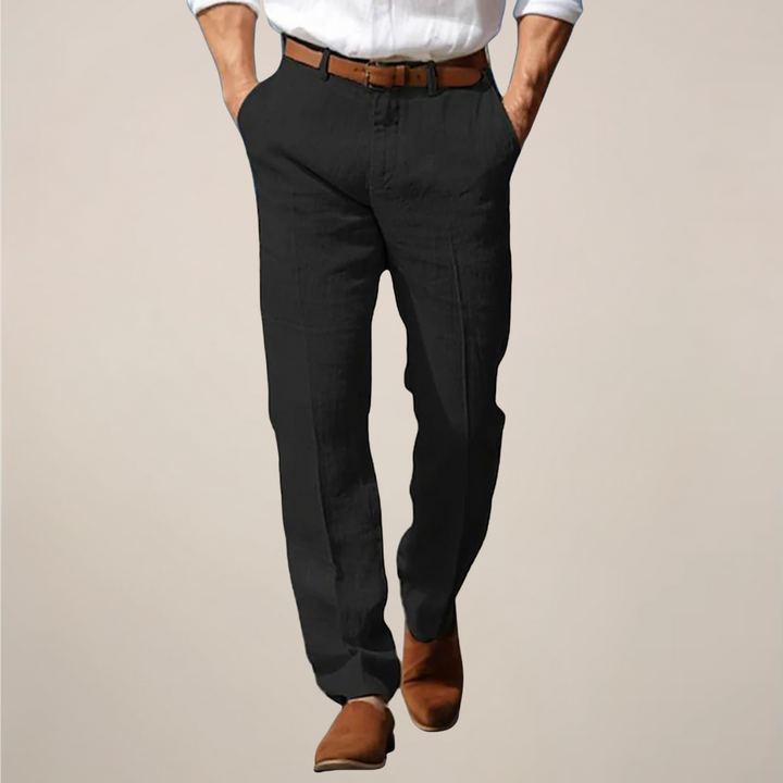 Charles | Men's Straight-Leg Casual Trousers-The Yellow Prime