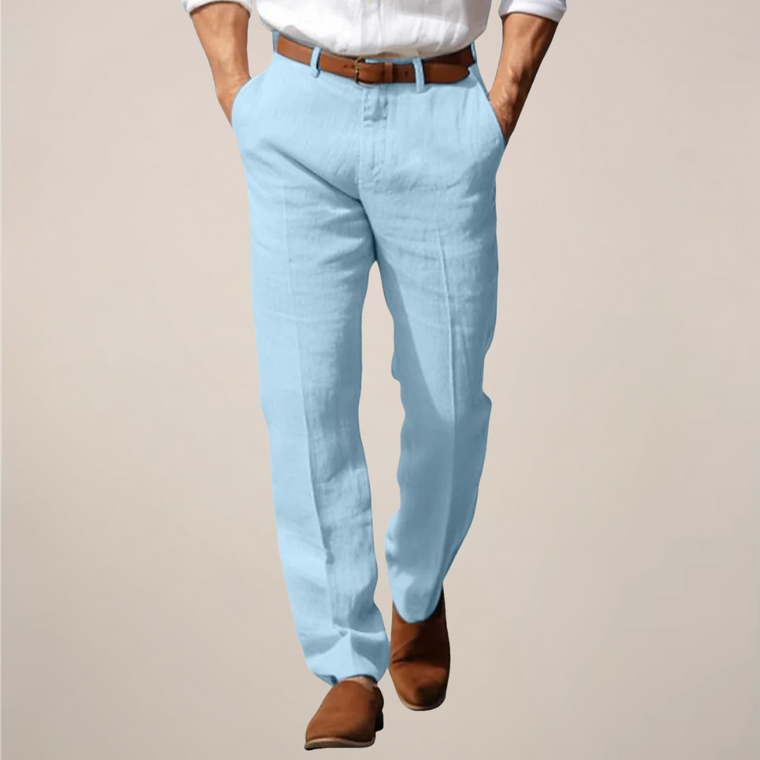 Charles | Men's Straight-Leg Casual Trousers-The Yellow Prime