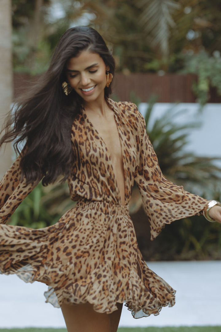 Emily | Women's Mini Summer Dress with Puff Sleeves-The Yellow Prime
