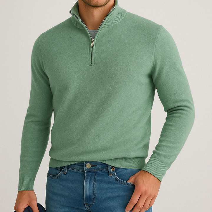 Andrew | Men's Cashmere Blend Quarter-Zip Sweater