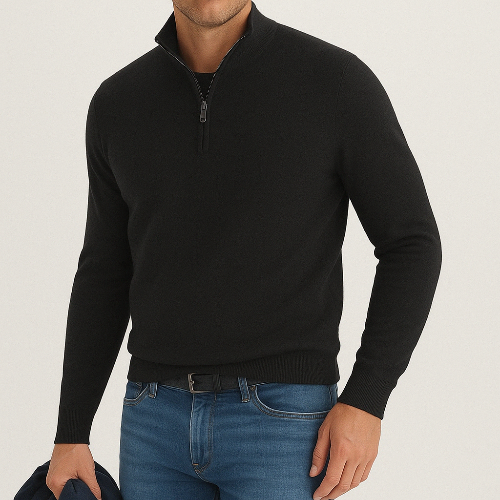 Andrew | Men's Cashmere Blend Quarter-Zip Sweater