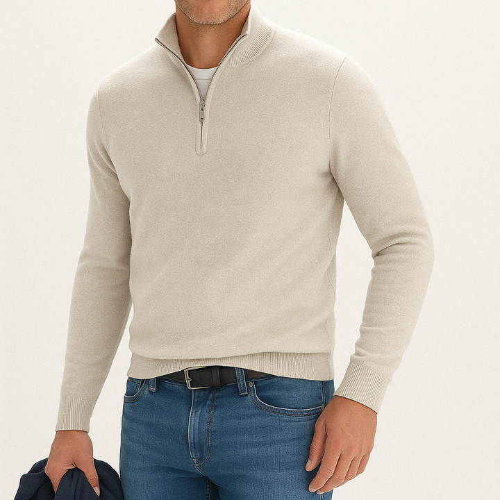 Andrew | Men's Cashmere Blend Quarter-Zip Sweater