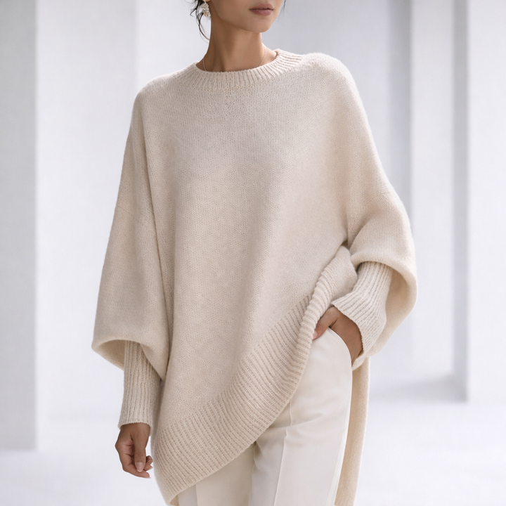 Nova | Women's Cashmere Relaxed Sweater with Ribbed Cuffs
