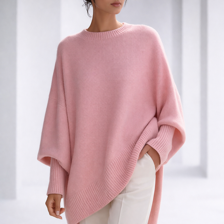 Nova | Women's Cashmere Relaxed Sweater with Ribbed Cuffs