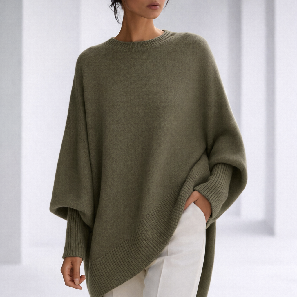 Nova | Women's Cashmere Relaxed Sweater with Ribbed Cuffs