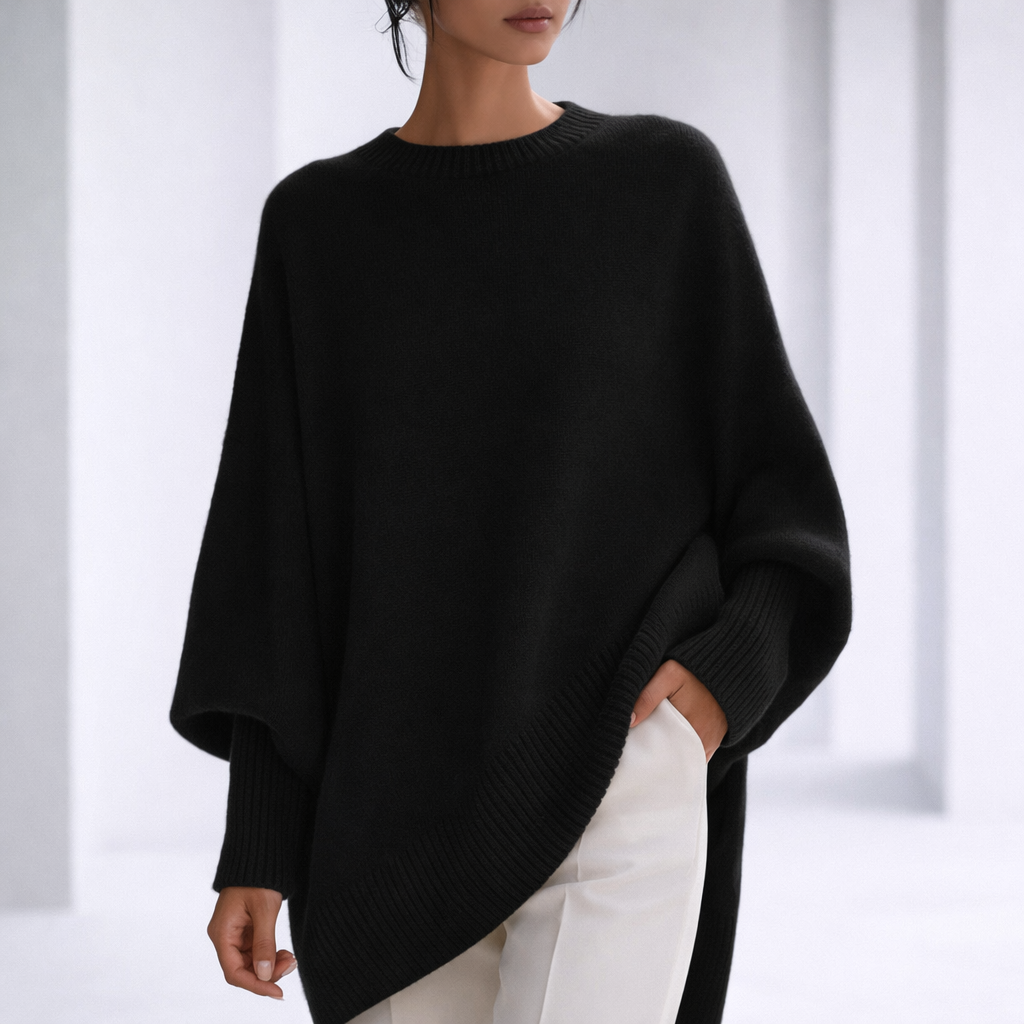 Nova | Women's Cashmere Relaxed Sweater with Ribbed Cuffs