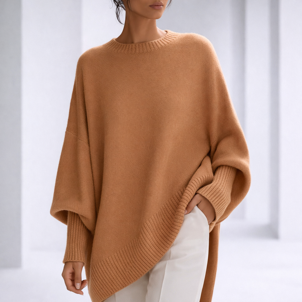 Nova | Women's Cashmere Relaxed Sweater with Ribbed Cuffs